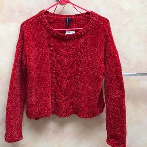 NWT Red Crop Sweater by moon & madison